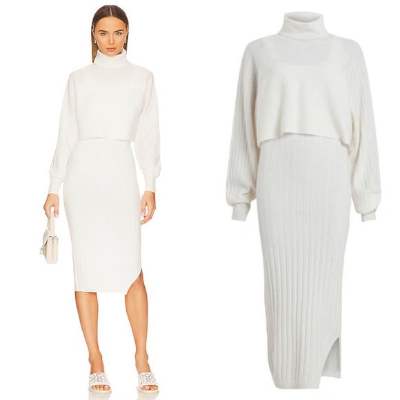 All saints Margot layered 2 piece wool and alpaca sweater dress MEDIUM - Picture 1 of 7
